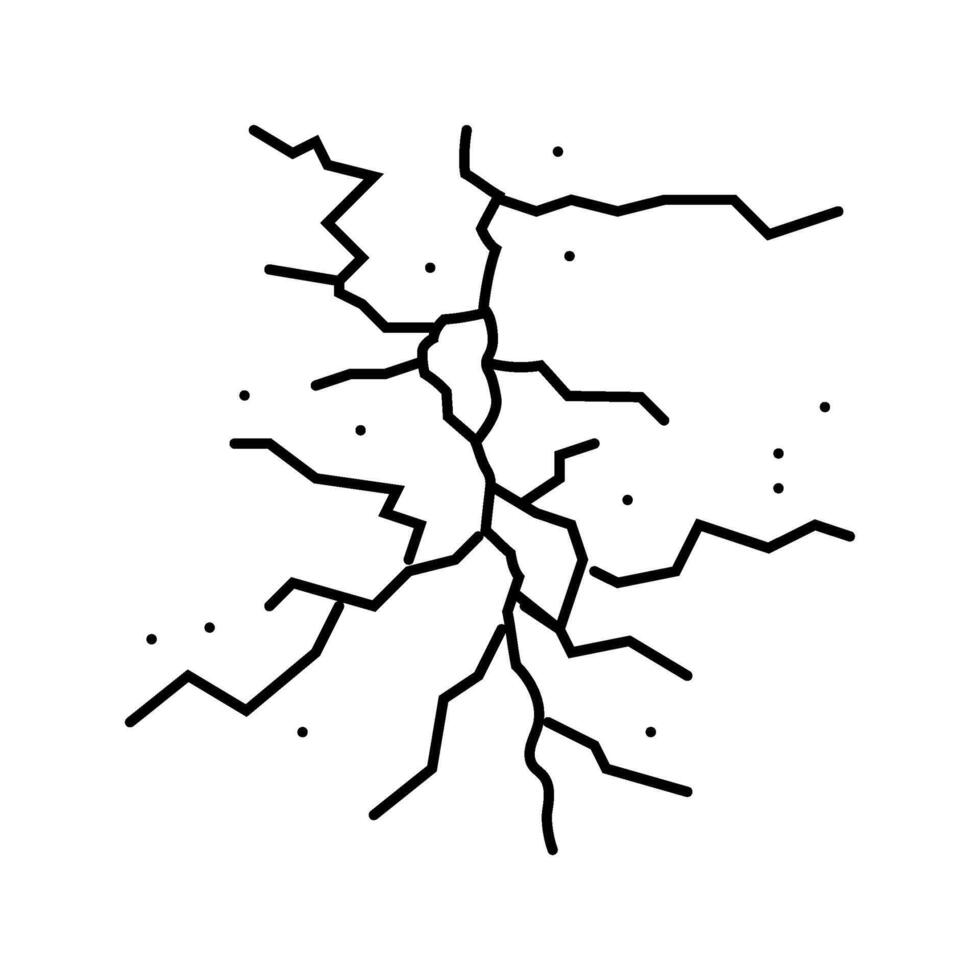 crack in ice fracture line icon illustration vector