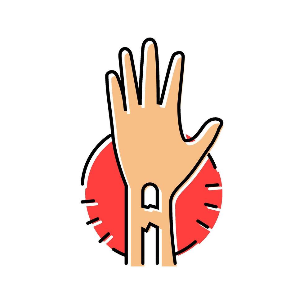 broken arm fracture injury color icon illustration vector