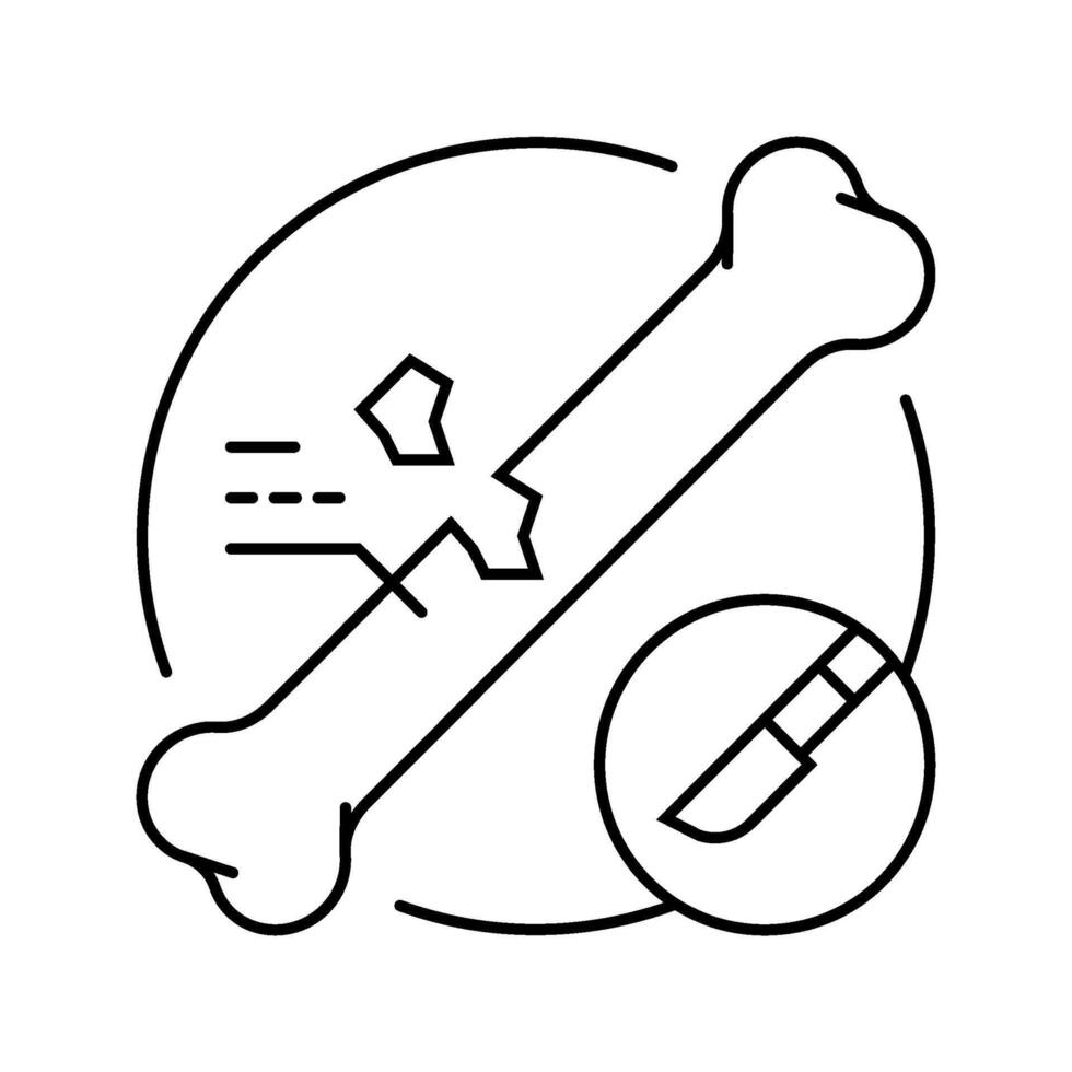 orthopedic surgery fracture injury line icon illustration vector