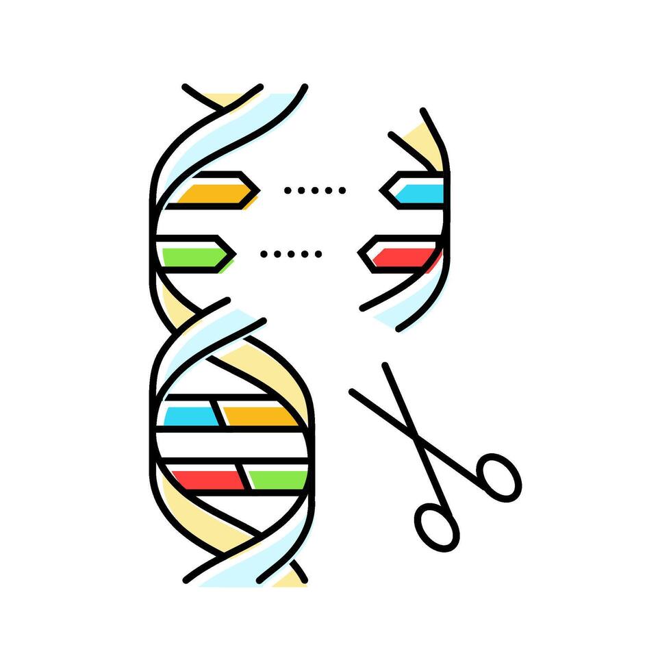 gene editing scissors genetic color icon illustration vector