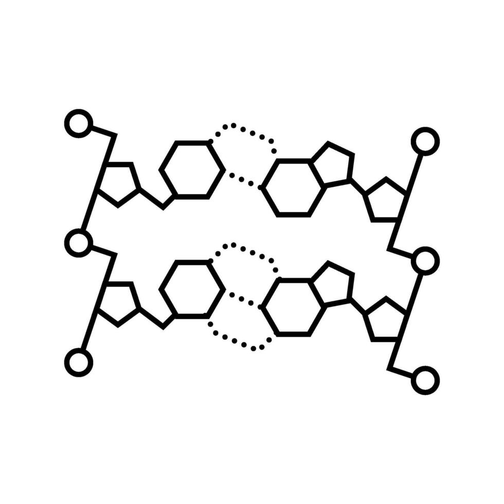 dna fragment genetic engineering line icon illustration vector