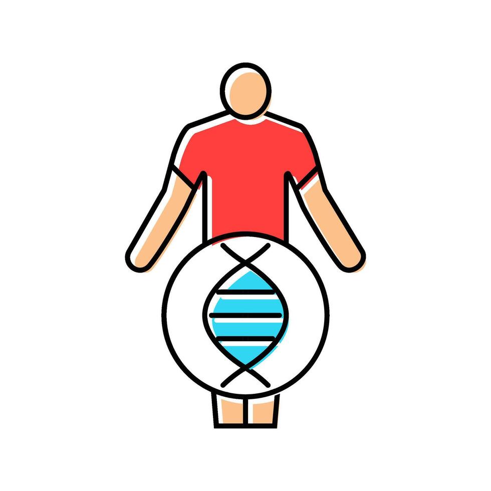 fish with dna genetic engineering color icon illustration vector