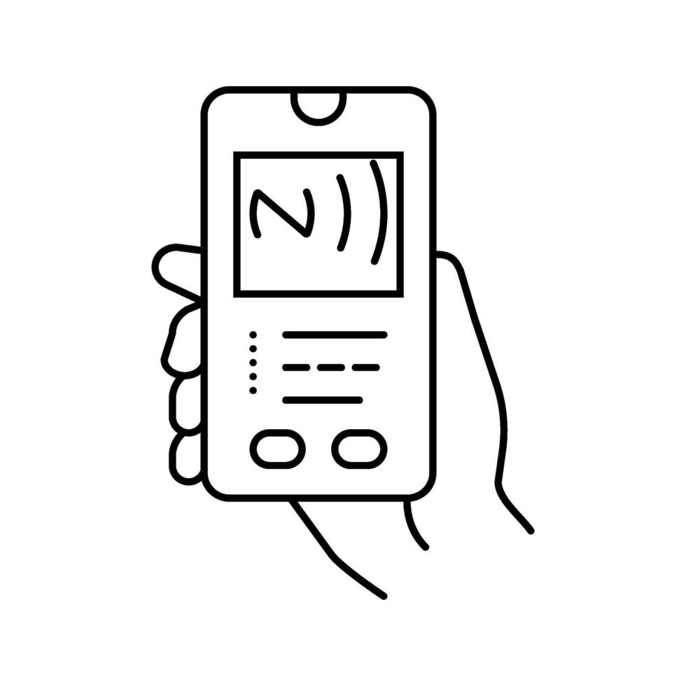 contactless payment nfc technology line icon illustration vector