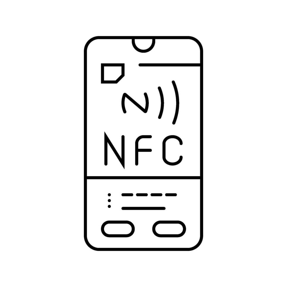 enabled phone nfc technology line icon illustration vector