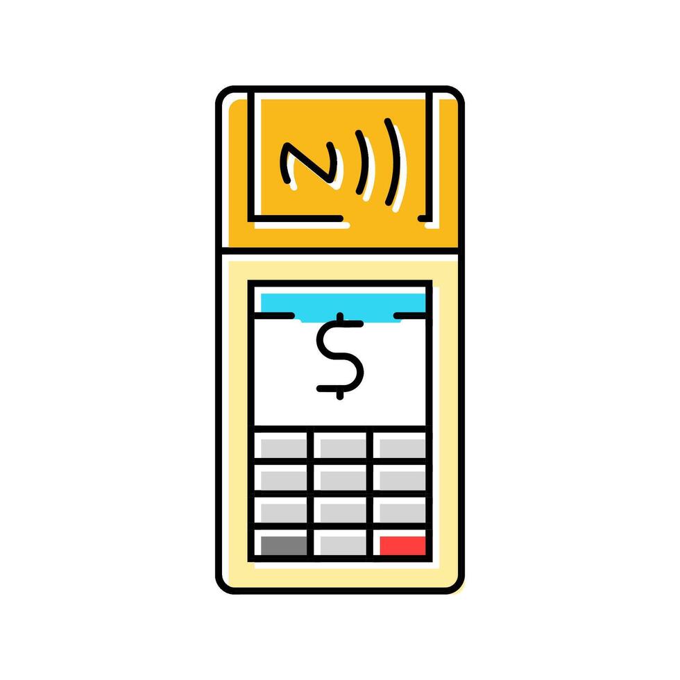 payment terminal nfc technology color icon illustration vector