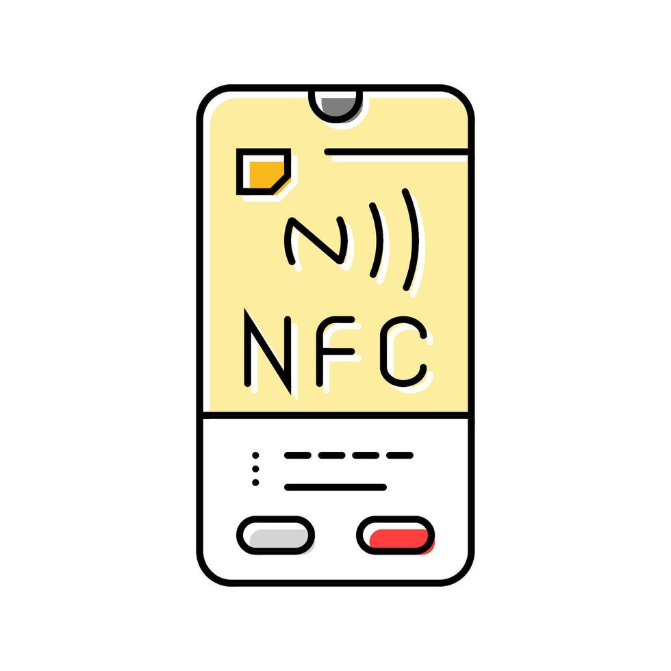 enabled phone nfc technology color icon illustration vector