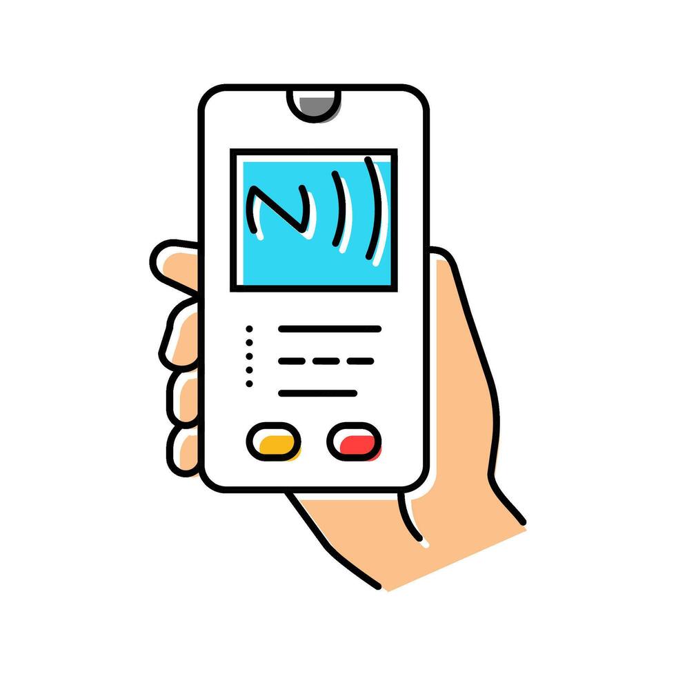 contactless payment nfc technology color icon illustration vector