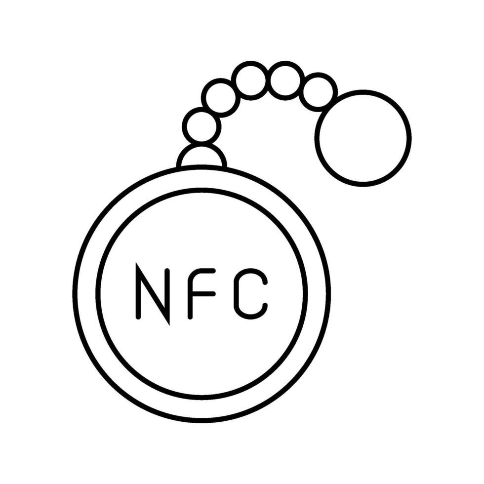 tag nfc technology line icon illustration vector
