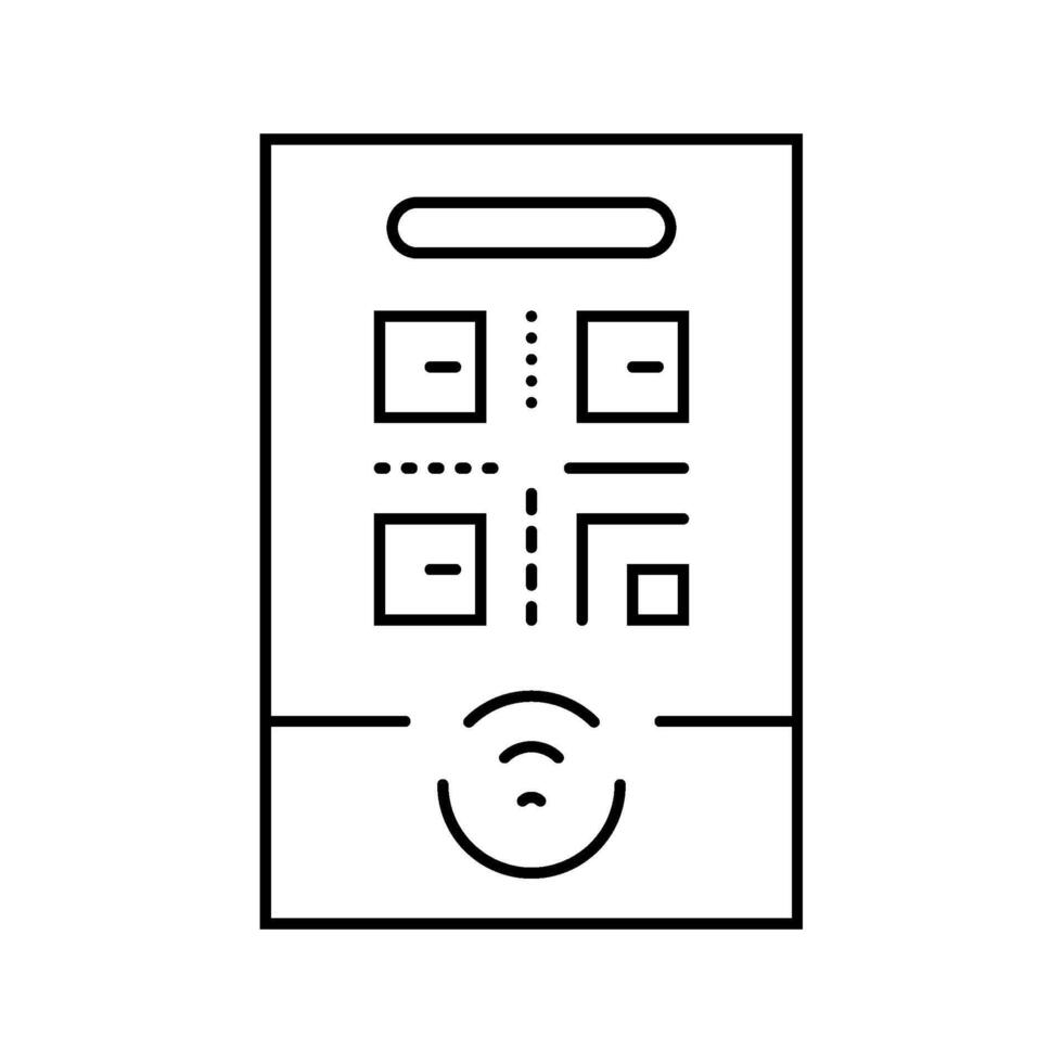 tap to connect nfc technology line icon illustration vector