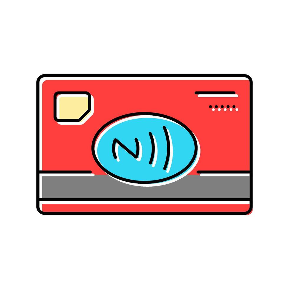 smart card nfc technology color icon illustration vector