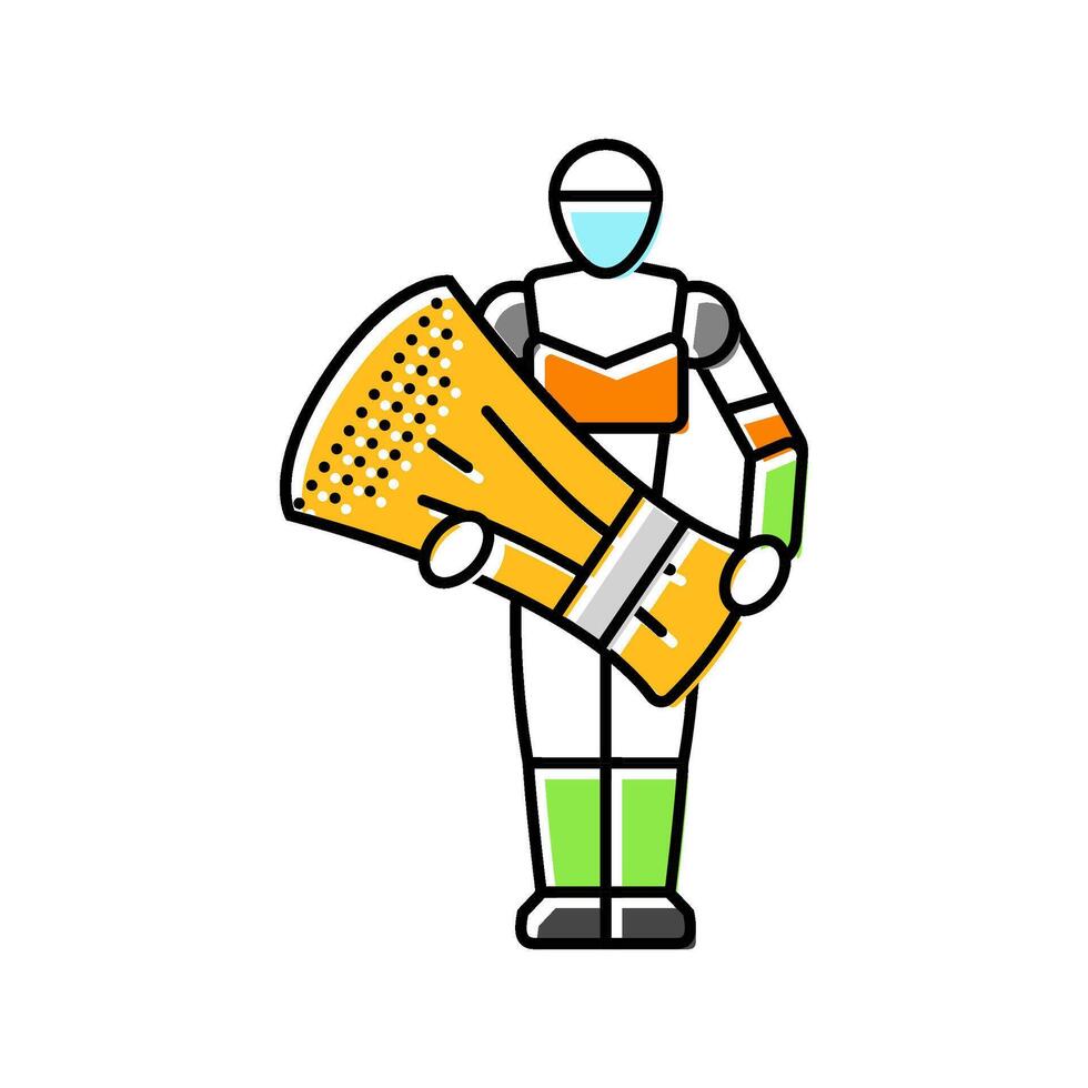 harvesting robot color icon illustration vector