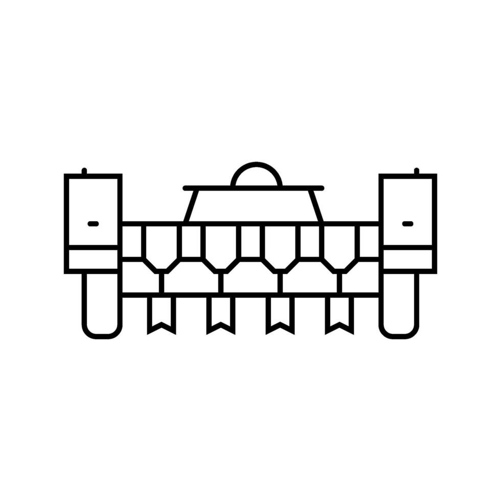 seed planting robot harvests line icon illustration vector