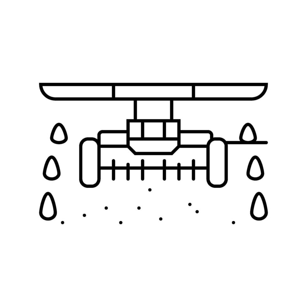 weeding robot harvests line icon illustration vector