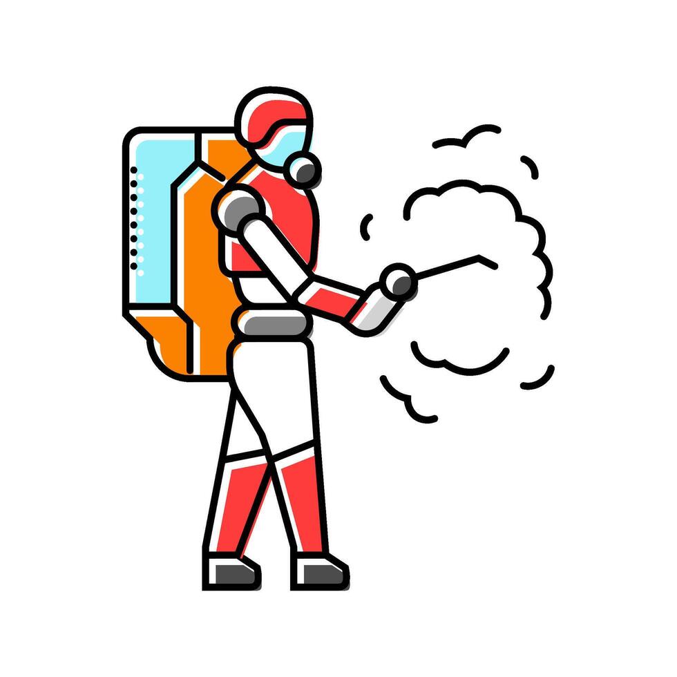 robotic sorting system robot harvests color icon illustration vector