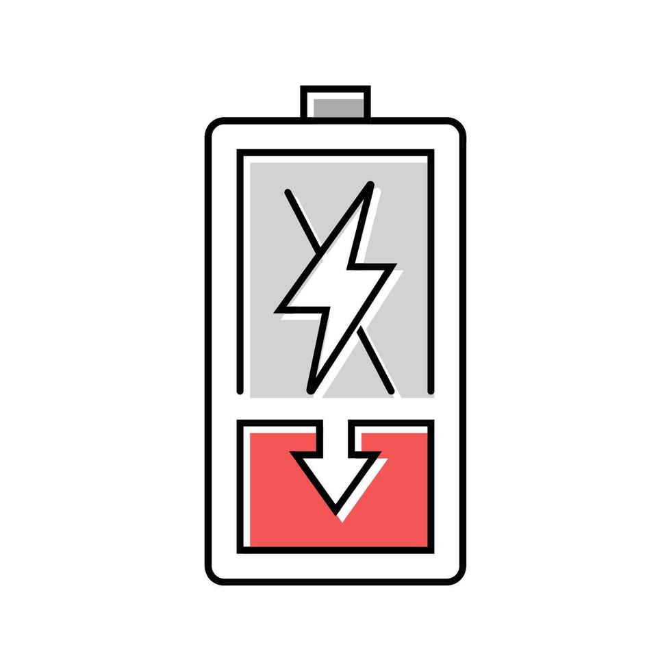 discharging battery color icon illustration vector