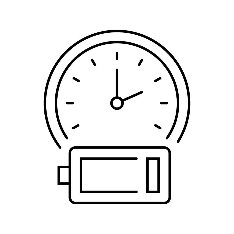 life span battery line icon illustration vector