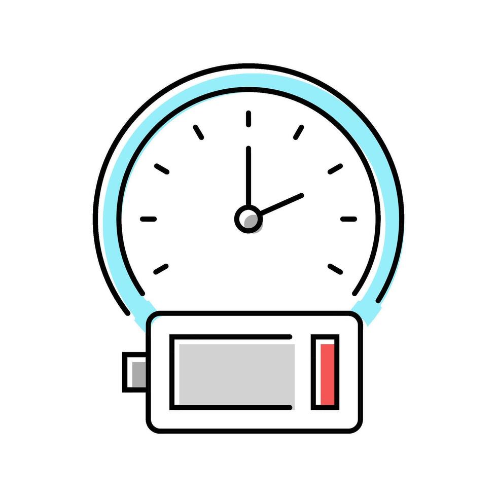 life span battery color icon illustration vector