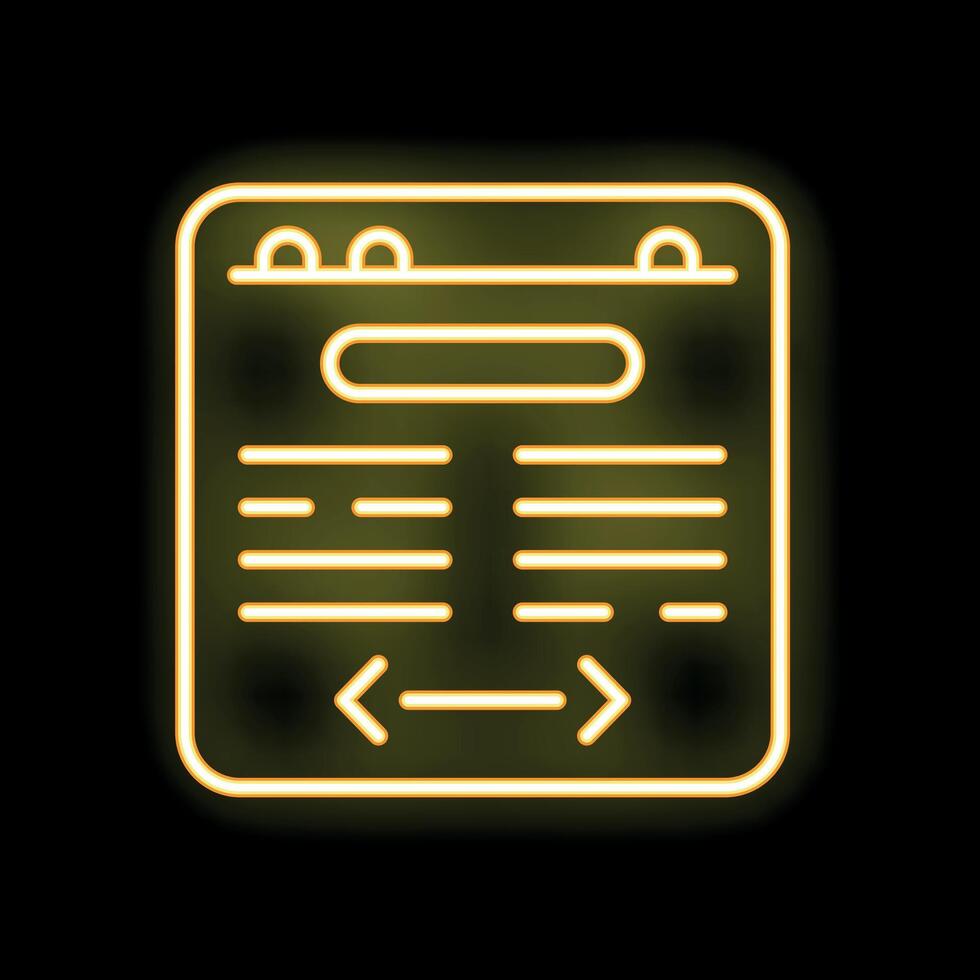 Neon yellow online electronic digital signature contract document icon graphic on black background vector