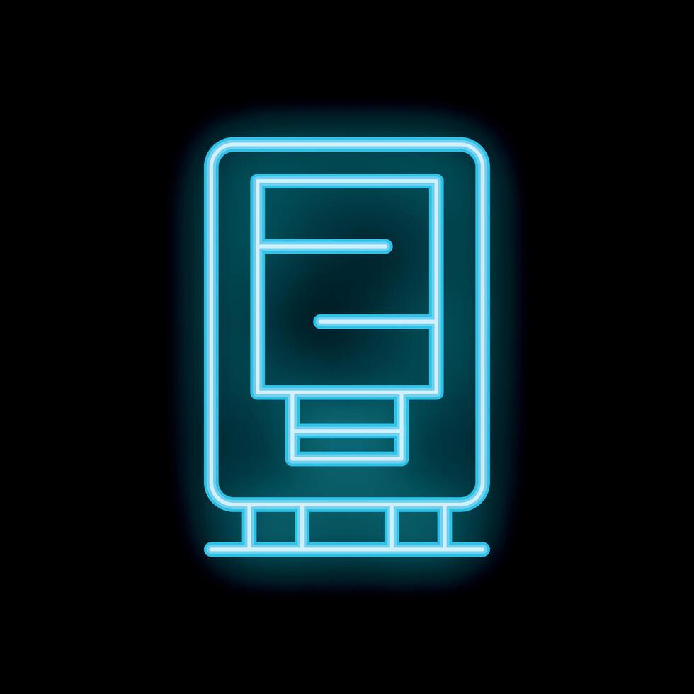 Neon citylight billboard showing advertising message on black background vector