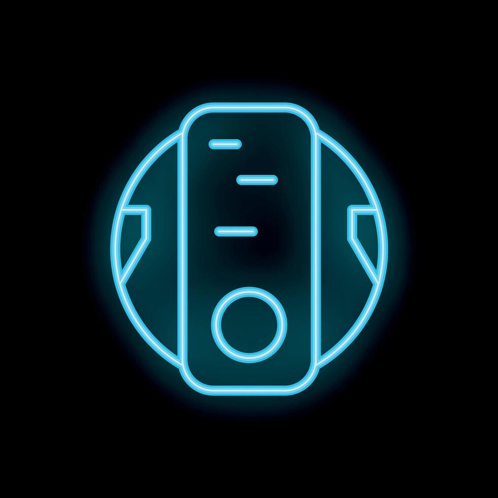 Glowing neon icon of a self balancing personal transporter vector