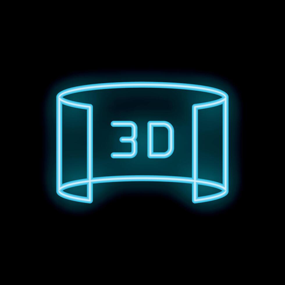 Neon 3d projection sign on a black background vector