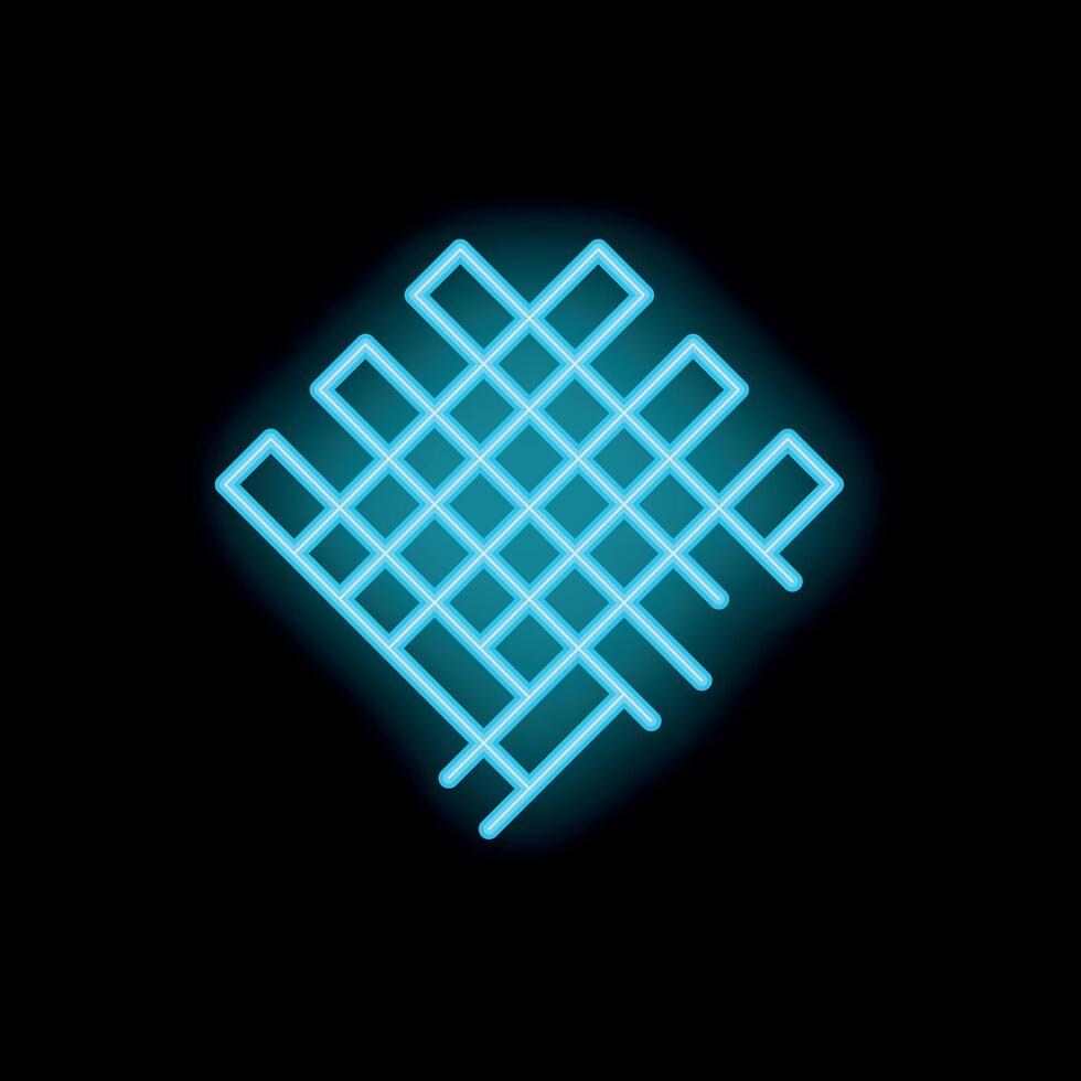 Blue neon grid shining in the dark background vector