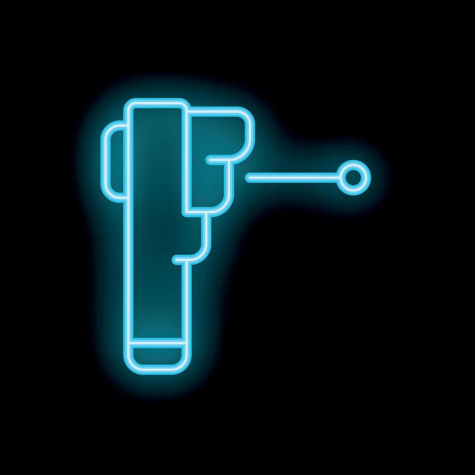 Neon sign representing electronic thermometer measuring temperature vector