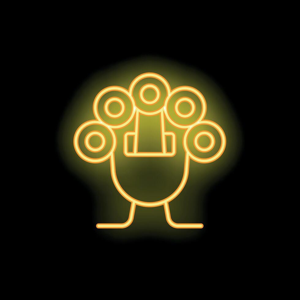 Neon sign showing a professional microphone with pop filter vector
