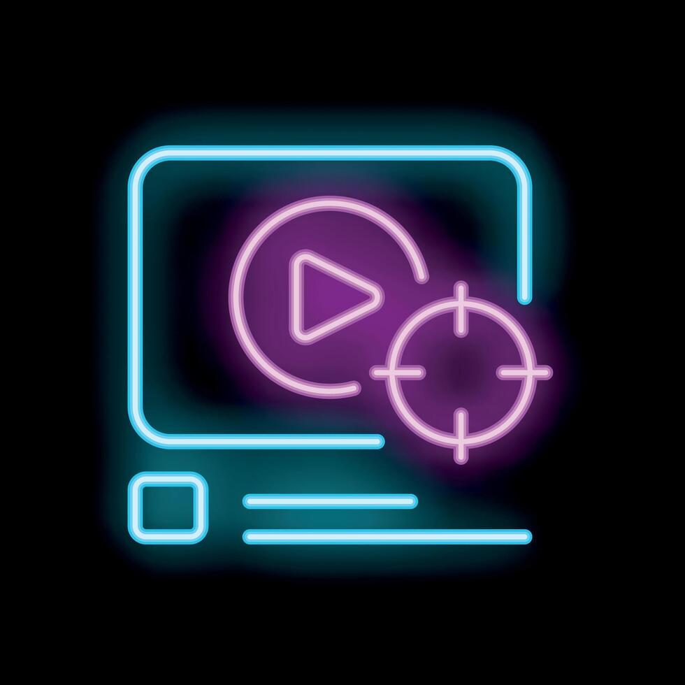 Neon icon representing marketing targeting specific audience vector