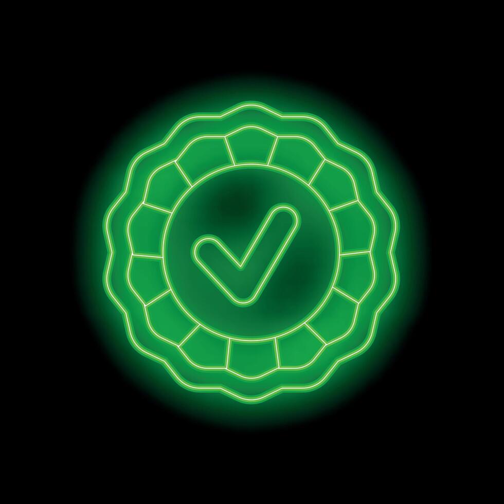 Neon approved sign glowing on black background vector