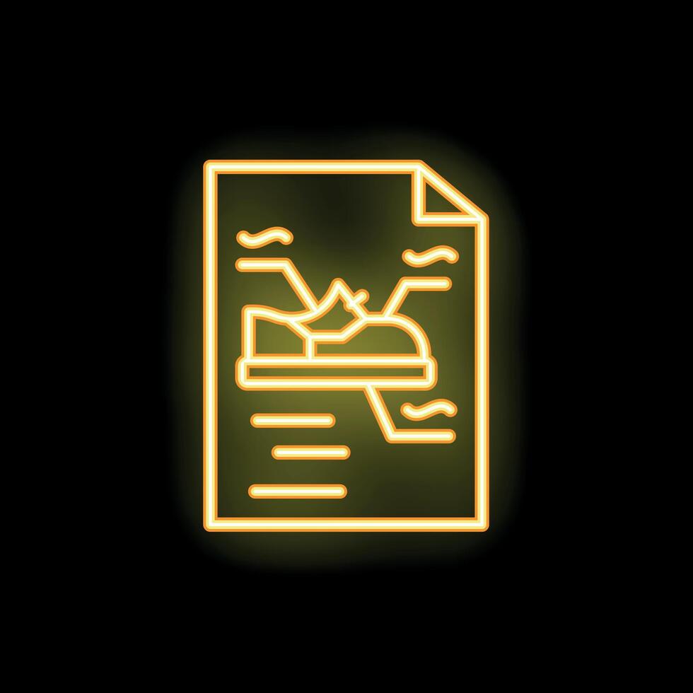 Neon sign of orthopedic insole for foot supporting vector