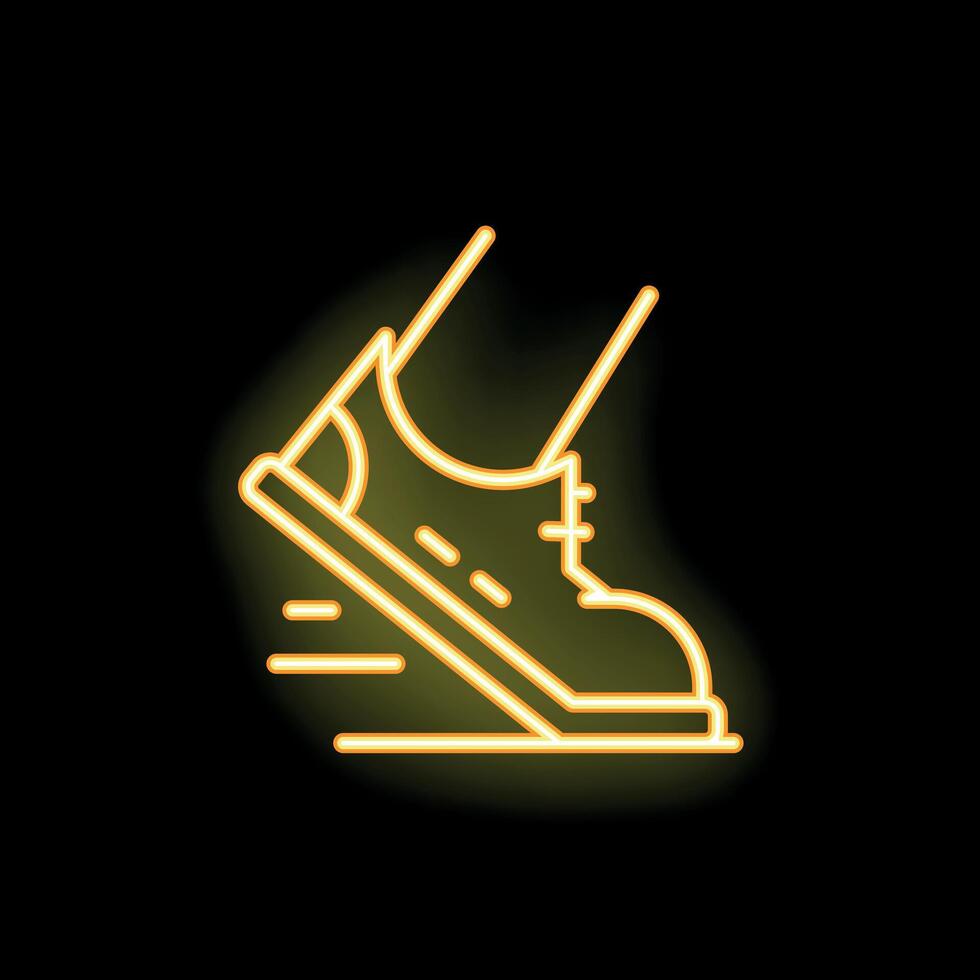Neon style icon of a human leg taking a step forward vector