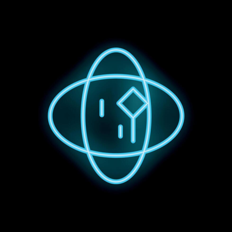 Neon style icon showing global cryptocurrency exchange trading concept vector