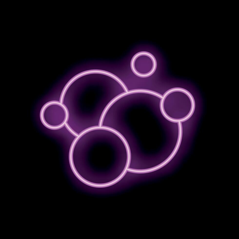 Neon pink glowing circles creating abstract background design vector