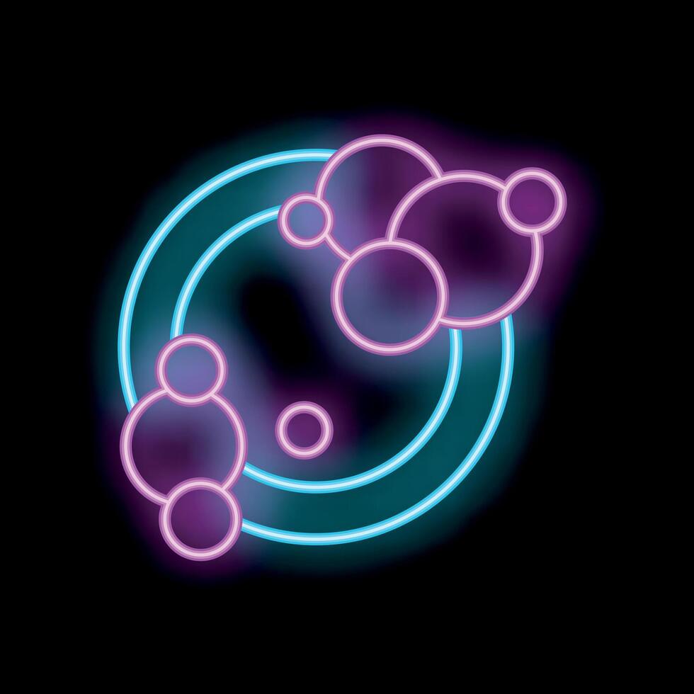 Neon style glowing circles creating abstract background design vector