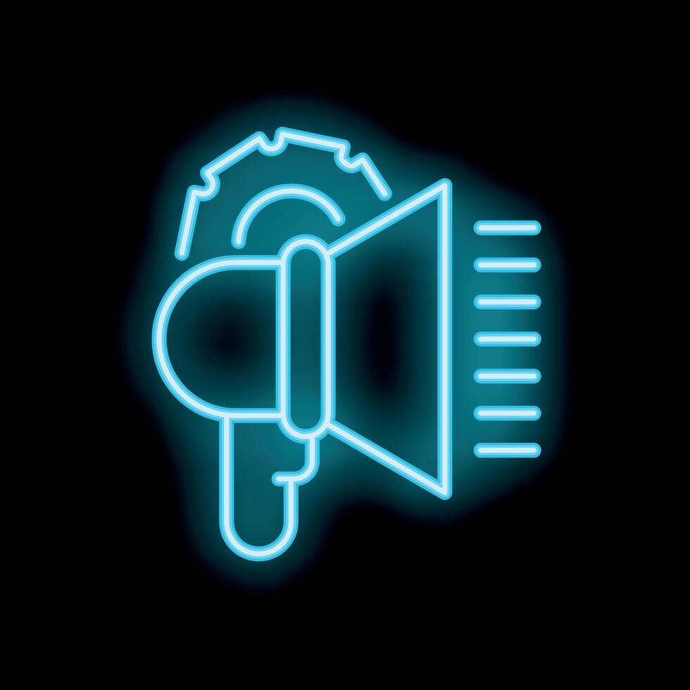 Neon sign showing megaphone announcing marketing campaign vector