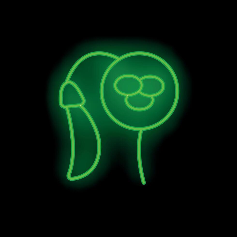 Green neon sign representing in vitro fertilization on black background vector