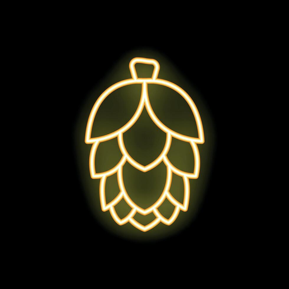 Neon style icon of hop cone for brewery or pub vector