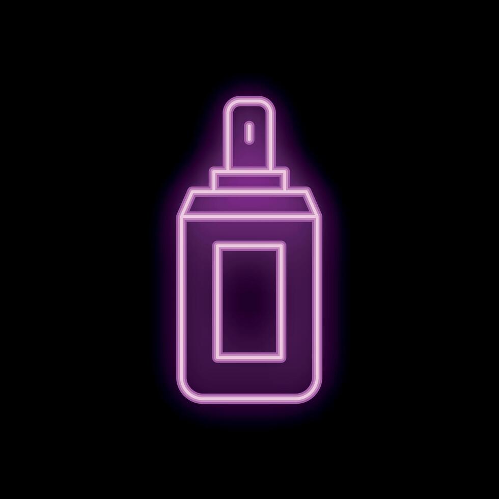 Neon sign of cosmetic product on black background vector
