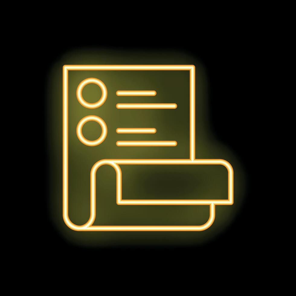 Neon yellow checklist icon representing task management and completion vector