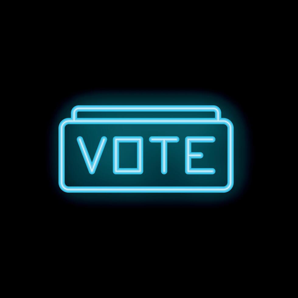 Neon sign showing vote signalling election time vector