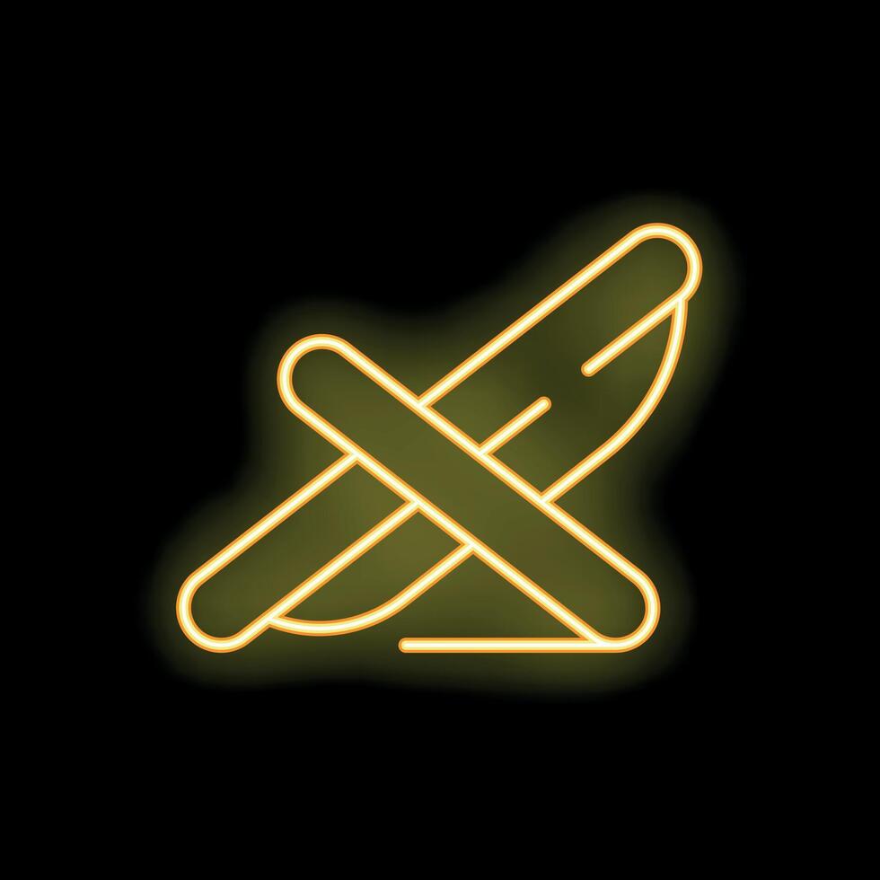 Neon sign of crossed scalpels representing surgery prohibition vector