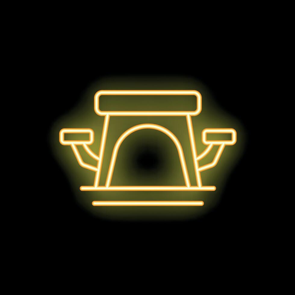 Glowing neon line icon of a kid slide isolated on a black background vector