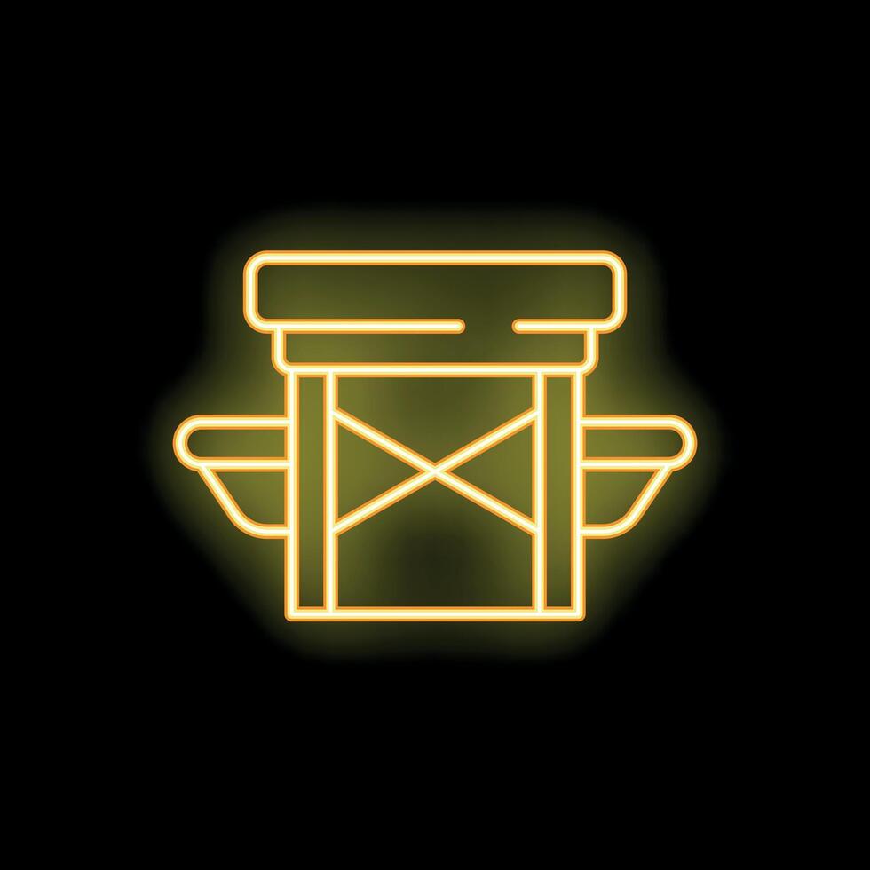 Neon sign of a water well on black background vector