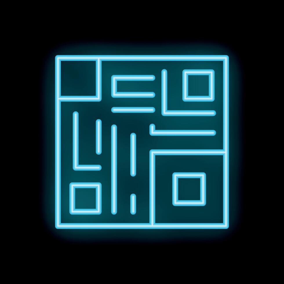 Blue neon city map glowing on a black background vector