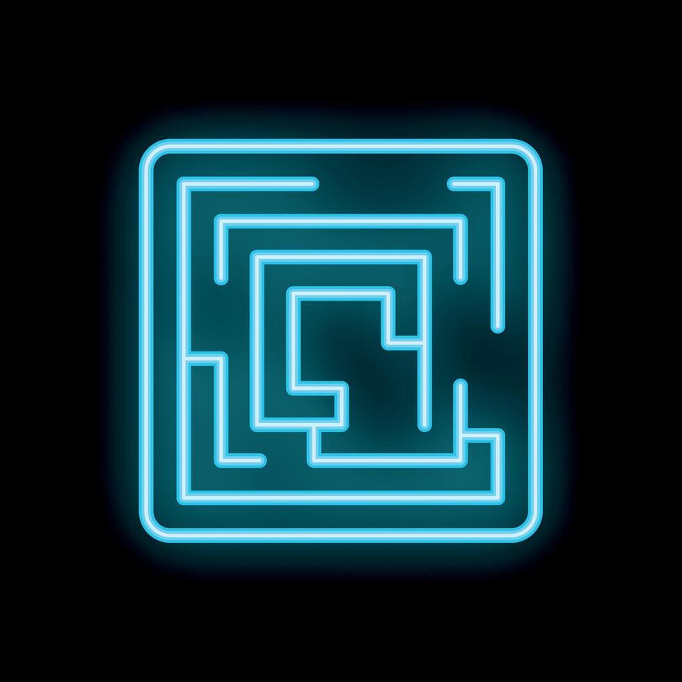 Neon labyrinth glowing on a black background vector