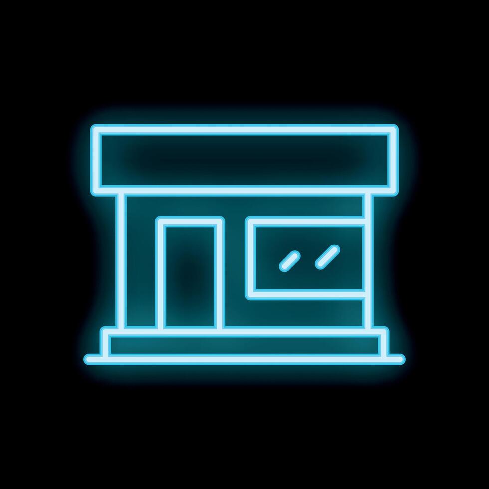 Neon sign representing a generic store with a blank sign to customize vector