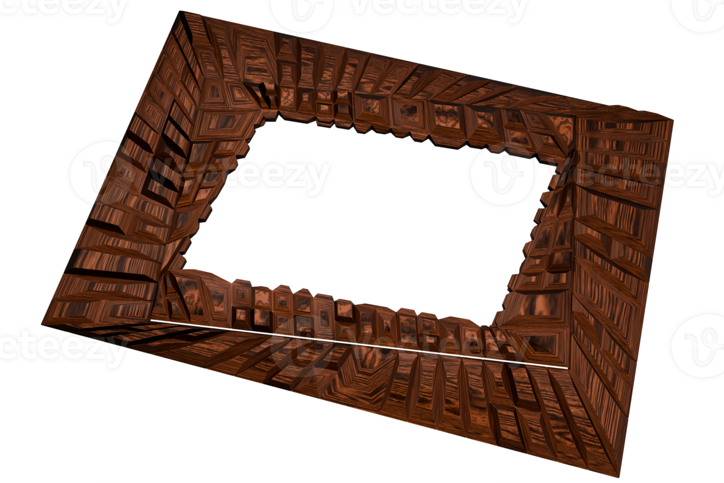 A 3d image of a square frame with blocks png
