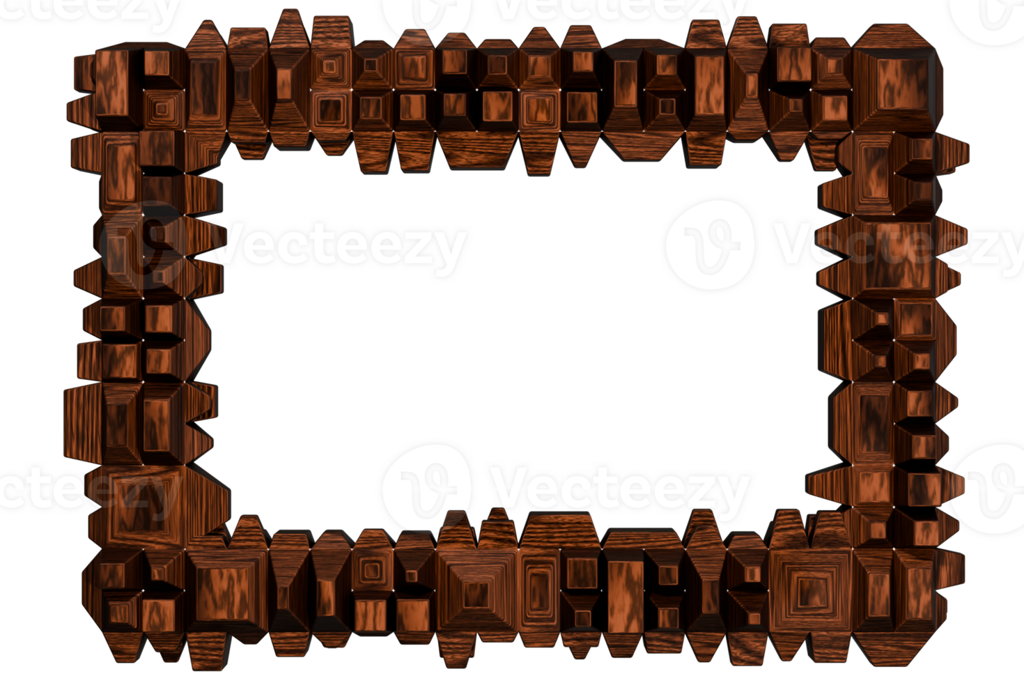 A wooden frame made of blocks rectangular form png