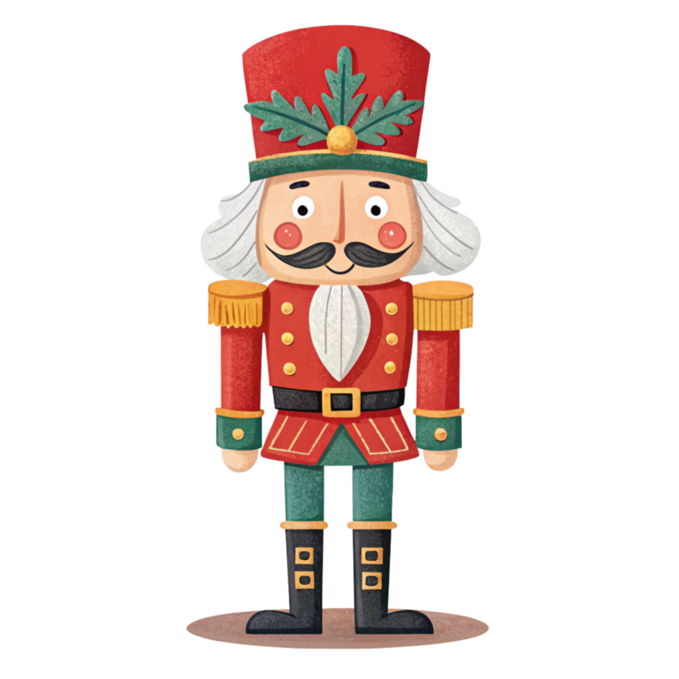A Traditional Nutcracker Soldier Dressed In Red And Gold png